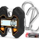 Fuzion Mini Crane Scale - Hanging Scale 440lb/200kg/1960N, Deer Scale with Large LCD Display, Hold & Tare Functions for Hunting, Farms, Fishing, No Setup Required (Black+Orange)