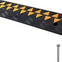 VEVOR Rubber Curb Ramp 3.7" Rise Height Sidewalk Threshold Ramp, 10" Width 39.4" Length Driveway Ramp for Forklifts, Trucks, Buses, Cars, Wheelchairs, Bikes (3.7" H, Black)