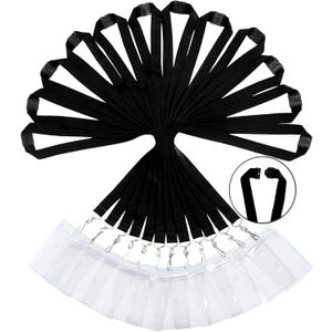12 Pack Breakaway Lanyards with ID Badge Holder&Breakaway Clasp Neck Strap for Schools, Cruise, Office, Kids, Black