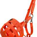 Horse Grazing Muzzle for Easy Breathe, Comfortable Muzzle Grazing for Horses with Adjustable Straps, Buckles, Suitable for Precaution of Laminitis, Orange Large