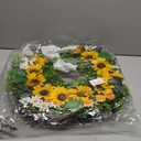 Front Door Wreath Sunflowers and Daisies, 20" Spring Wreaths for Front Door, Wreaths for Front Door w/Long Door Hook, Optional Reversible Welcome and Blessed Sign Spring Wreath, Front Door Decor