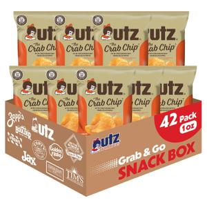 Utz Crab Chips 1 oz. Bags, 42 Count, Crispy Fresh Potato Chips, Perfect for Vending Machines, Individual Snacks to Go, Trans-Fat Free, brand is Utz, variation theme is Flavor that is Crab, Size that is 2.63 Pound (Pack of 1). (EXP 08/24/26)