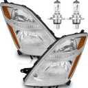Vizotae Headlights Assembly for 2006-2009 Toyota Prius OEM Halogen Headlamp Replacement, High/Low Beam W/Bulbs, Driver & Passenger Side