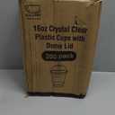 Lullaby 200Pack 16oz Clear Plastic Cups with Dome Lids, Disposable Smoothies Cups Suitable for Ice Cold Drinks Coffee Tea, Ideal for Parties, Holidays