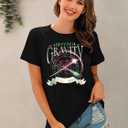 Women Pink Goes Good with Green Shirt Embroidery Musical Movie Shirts Witch and Princess Tee Musical Fan Gift Tops (Small, Deep Black)