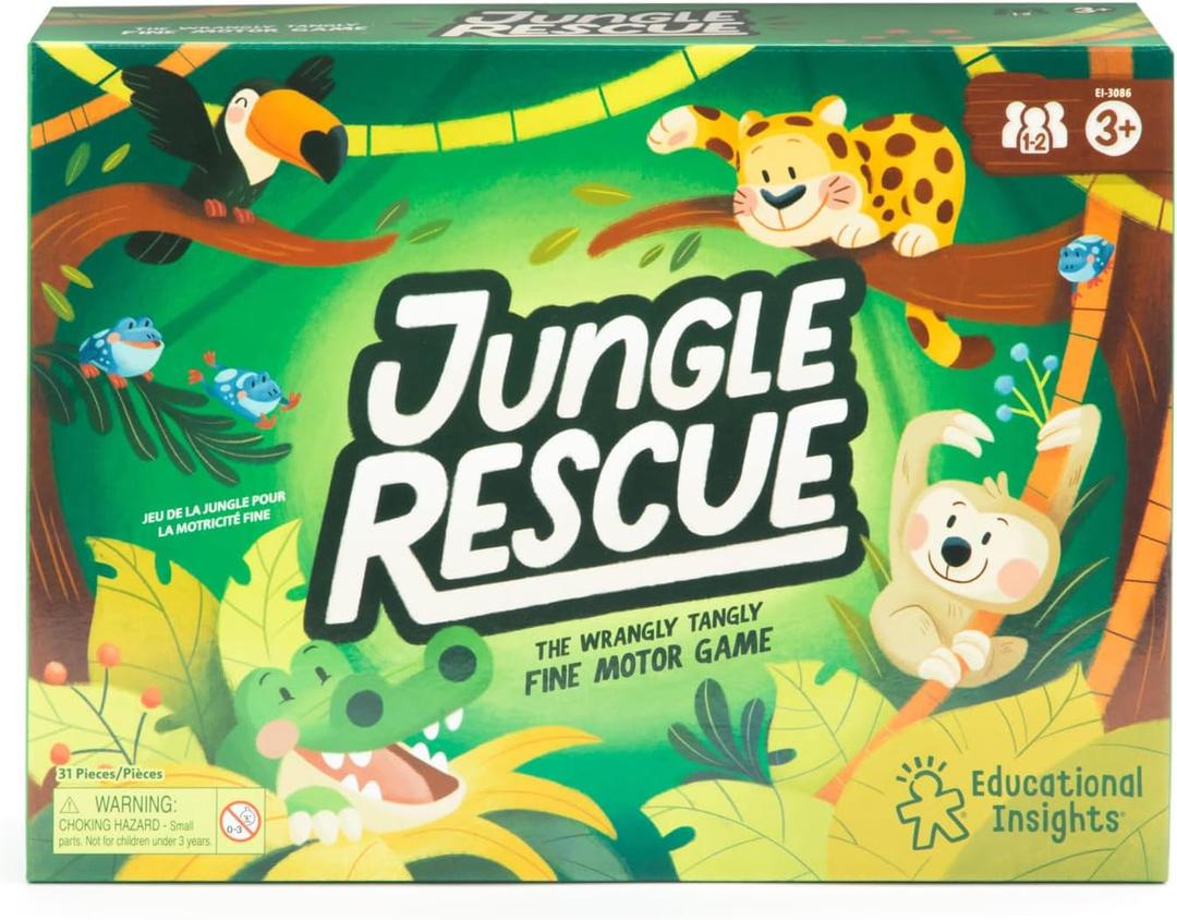 Educational Insights Jungle Rescue - Toddler Board Games for 3 Year Olds, Fine Motor Skills Toys for Toddlers, Matching Preschool Games, Hand Eye Coordination Toys, Dexterity and Fine Motor Game