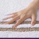 DEXI Oval Bath Mats for Bathroom, 24x43 Absorbent Bath Mat, Washable Microfiber Bathroom Rug with Non Slip Backing for Shower Floor, Beige