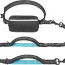 iYoShop Hands Free Dog Leash with Zipper Pouch, Dual Padded Handles and Durable Bungee for Walking, Jogging and Running Your Dog (Medium, 8-25 lbs, Black)