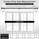 Long Curtain Rods 36-122 Inch, Black 1 Inch Adjustable Heavy Duty Curtain Rods for Windows, Decorative Modern Window Treatment Rod, Splicing Metal Drapery Pole, Easy Installation