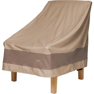 DUCKCOVERS Elegant Waterproof 34 Inch W Patio Chair Cover, Outdoor Chair Covers Swiss Coffee 34"W x 35"D x 36"H