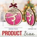 Gymnastics Christmas Ornament for Girl - Wooden Gymnast Ornaments for Tree - Motivational Gymnastics Gifts for Athletes, Coaches, Team, Kids, Daughters - Sports Holiday Keepsake