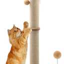 36'' Tall Cat Scratching Post, Large Sisal Scratch Post for Indoor Cats, Sturdy Cat Scratcher Tower, Vertical Cat Scratch Pole, Modern Cat Furniture for Kittens & Adult Cats (Brown)
