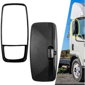 YzusGomumu LH Driver Side View Mirror Compatible With 2008-2023 ISUZU NPR NPR-HD NQR NRR Black Outside Left Door Mirror Replaces