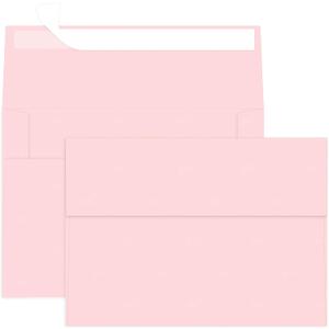 100 Packs Pink 5x7 Envelopes, A7 Envelopes for Card Invitation Wedding Birthday Party Baby Shower