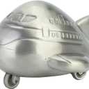 Airplane Piggy Bank Alloy Money Bank Saving Box with Air Plane Shape Boys Savings Jar for Desktop Decor Room Ornament