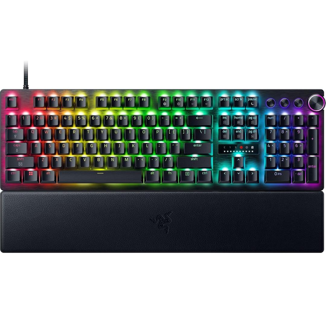 Razer Huntsman V3 Pro 8KHz Esports Gaming Keyboard: Analog Optical Switches Gen 2-8000 Hz Polling Snap Tap - Rapid Trigger - Adjustable Actuation - Media Controls - PBT Keycaps - Black