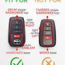 For Toyota Key Fob Cover Leather - 2025 Camry, 2023-2026 Grand Highlander/ Prius, 2022-2026 Corolla Cross Tacoma Tundra Sequoia, 4Runner RAV4 Sienna, Handcrafted Key Fob Case - Pirate Black