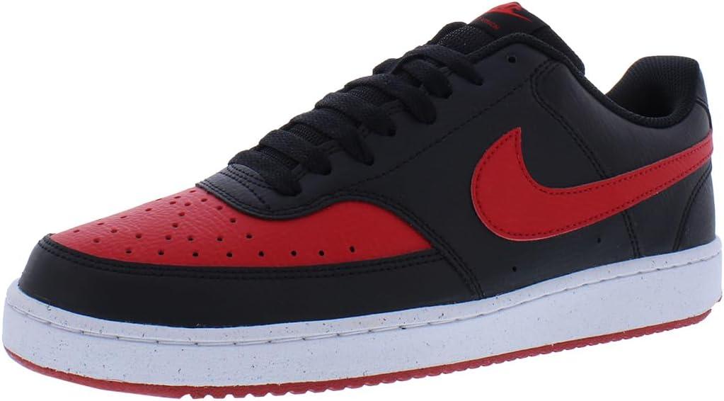 Nike Men's Low-Top Sneakers, 8.5 US (9, Black Red University)