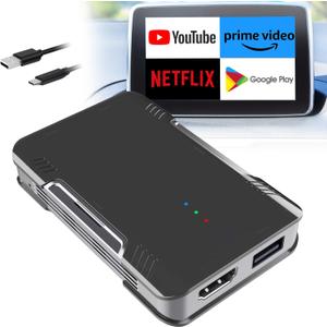 Magic CarPlay Box 3.0 Max, CarPlay AI Box Support YouTube/Netflix/Hulu etc., Qualcomm Multi-Core Android System Multimedia Video Box with Wireless CarPlay/Android Auto Adapter