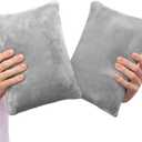 2 Pack Small Pillow, Memory Foam Mini Pillow 11 X 7 Inches for Travel, Sleeping, Nap and Neck, Knee, Lumbar Support, Tiny Cushion for Pet, Dogs (Grey)