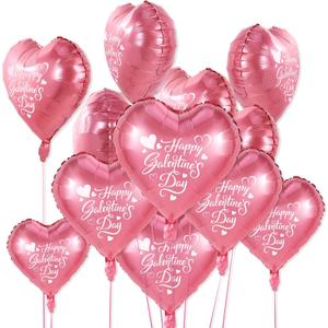 DPKOW 30pcs Galentines Balloons Happy Galentines Day Decorations, 18 Inch Pink Heart Foil Balloons Valentines Day Decorations, Romantic Girl Lady Friendship Decor