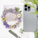 Thank You Gift Resin Floral Keepsake Plate Decor with Pressed Real Flowers (Purple & White) Teacher, Employee & Nurse Appreciation Keepsake