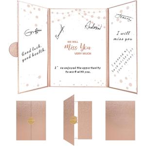 Holkcog Farewell Guest Book Alternative, Farewell Gifts for Coworkers Friends, Rose Gold We Will Miss You Signature Board, Happy Retirement Party Decorations, Going AwayFarewell Card for Women Men