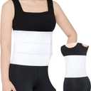 Abdominal Binder Post Surgery - Premium Belly Band for Stomach Support & Compression - Promote Recovery for Postpartum, Hysterectomy, Tummy Tuck, Hernia - Durable No-Fray Belly Wrap Waist Band (Size M, 9" High, White)