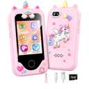 Kids Smart Phone with Dual Camera, Game & Music Player, Toddler Learning Play Toy Cell Phone, Gifts for Girls, Christmas, Birthday, Age 3-10, Light Pink