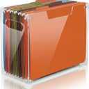 Novabright 1 Pack Acrylic File Organizer Box with Handles, Clear Hanging File Organizer for Letter Size/a4 Filing Crate Bin Holder for Desk, Office, Home, School