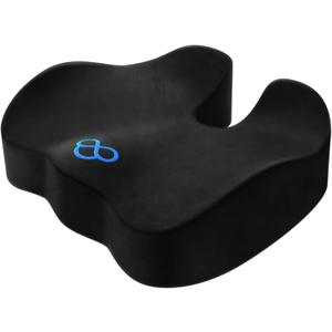 BlissTrends Seat Cushion,Thick Memory Foam Cushions for Office Chair, Car Seat, Airplane, Relieving Pressure Tailbone Sciatica Back Pain for Long Sitting Office Workers, Car Drivers 4.7in Thick Black (Large)