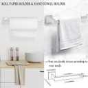 BOZWELL 5 Piece Brushed Nickel Stainless Steel Towel Bar Set, 23.6 inch Square Bathroom Hardware Accessories Set,Wall Mounted Towel Racks for Bathroom with TP
