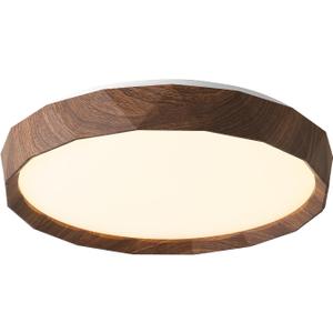 ANYLOVE 15 inch LED Flush Mount Ceiling Light Fixture,3000K 4000K 5000K Adjustable Ceiling Lights, Farmhouse Oak Wood Grain Ceiling Light for Bedroom Hallway Bathroom Kitchen
