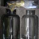2 Pack Thick Clear Glass Jar Soap Dispenser with Gold Pump, 17oz Clear Boston Round Bottles Dispenser with Rustproof Pump
