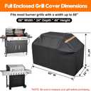 Fully Enclosed Grill Cover 60-Inch,Waterproof Zipper Grill Cover,BBQ Grill Cover Made of 600D,Animal Fade-Resistant,UV-Protection,Gas Grill Cover for Weber,Nexgrill CharBroil and More Black
