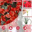3Pack Faux Bougainvillea Artificial Flowers Plants for Outdoor Outside Decoration, Red Fake Flowers UV Resistant Look Real Silk Long Trailing Vines for Front Door Porch