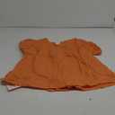 Tankaneo Womens Puff Sleeve Peplum Babydoll Tops Summer Smoked Pleated Cotton T-Shirts Casual Loose Fit Flowy Blouse (Large, Orange)