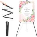 Easel Stand for Wedding Sign & Poster 63'' Easels for Display Portable Art Easel for Floor Adjustable Metal Easel Black
