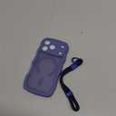 DOMAVER for iPhone 17 Pro Case Women Girls, 1X Screen Protector+1X Wrist Strap, [Compatible with MagSafe] [Full Camera Protection] Cute Wave Frame Matte Phone Case for iPhone 17 Pro 6.3", Deep Blue