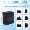 Novabright Foot Rest Under Desk, 3 Height Adjustable Ergonomic Foot Stool with Gel Textured Top and Cozy Pocket, Non-Slip Foam Footrest for Office Home Car(15" X 9" X 17.7",Parallel,Black)