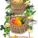 Hanging Fruit Baskets for Kitchen 3Tier Handmade Bohemian Wall Baskets for Organizing & Decorating Living Room Bedroom Wall Hanging Basket for Onion Storage & Fruit Storage