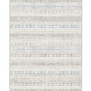 8'x10' Machine Washable Vintage Design Area Rug - Non Slip, Stain Resistant for Home, Office, Machine Washable Area Rugs 8x10, Area Rugs for Living Room (Grey Blue Cream 8x10)