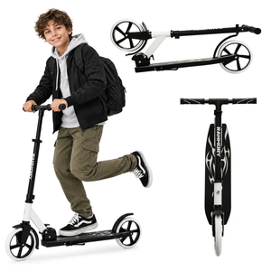 Rahmory Kick Scooter for Ages 6+,Kid, Teens & Adults. Foldable Kick Scooter for Boys with 4 Adjustable Heights, ABEC9 Bearings, Supports Up to 220 lbs.