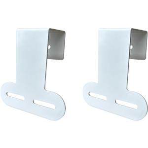 Solar LED Light Mounting Fence Bracket  Powder-Coated Aluminum, Weather-Resistant Outdoor Hanger, Panel Hook, and Sign Mount (2 Pack, White)
