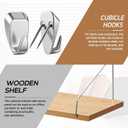 2 Pack Fabric Wall Cubicle Shelf with 40 Lbs Metal Hooks for Wall Decor, 11.8'' Solid Wooden Hanging Organizer Storage Shelf with Hangers Cubicle Accessories for Women Men Desk Office