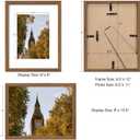 Diploma Frame For 8.5x11 Certificate Document Solid Oak Wood, Walnut, 3PCs | 8.5 By 11 Picture With Mat For 6x8 | 8 1/2 x 11 Certificate Frame | Plexiglass And Hanging Hardware Included