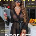 Avidlove Mesh Lingerie Robe Sets Long Sleeve Kimono Nighty With Thong | Sexy, Long Sleeve, Soft, Sheer Mesh, Robe with Thong, Ruffle Bell Sleeves