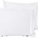 Nestl Soft Pillow Shams Set of 2 - Double Brushed Microfiber Pillow Covers - Hotel Style Premium Bed Pillow Cases, with 1.5 Decorative Flange, Standard 20"x26" - White