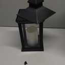 Decorative Candle Lanterns, 1 Pack Black Flameless Candle Lanterns with Timer, Vintage 14" Waterproof Hanging Lanterns, Battery Operated for Porch, Patio, Wedding Decor