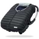 Orzbow Car Seat Cover Baby, Winter Car Seat Cover for Infant Boys & Girls, Warm Carseat Covers Baby with Plush Lining for Cold Weather, Waterproof, Universal Fit, Newborn Essentials, Black